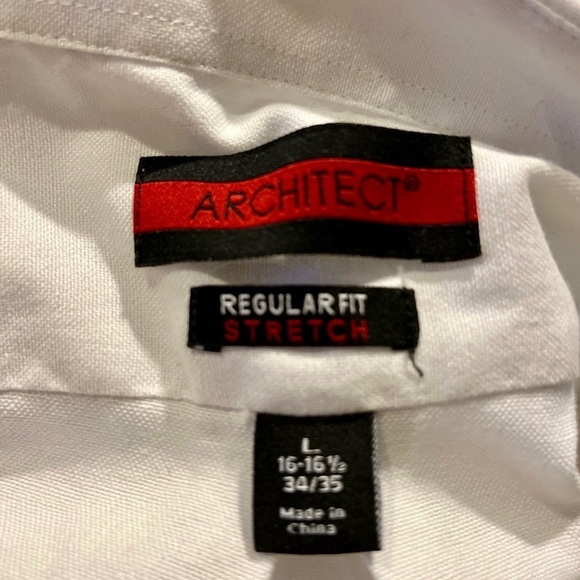 Mens White Long SleeveDress Shirt - Picture 4 of 4